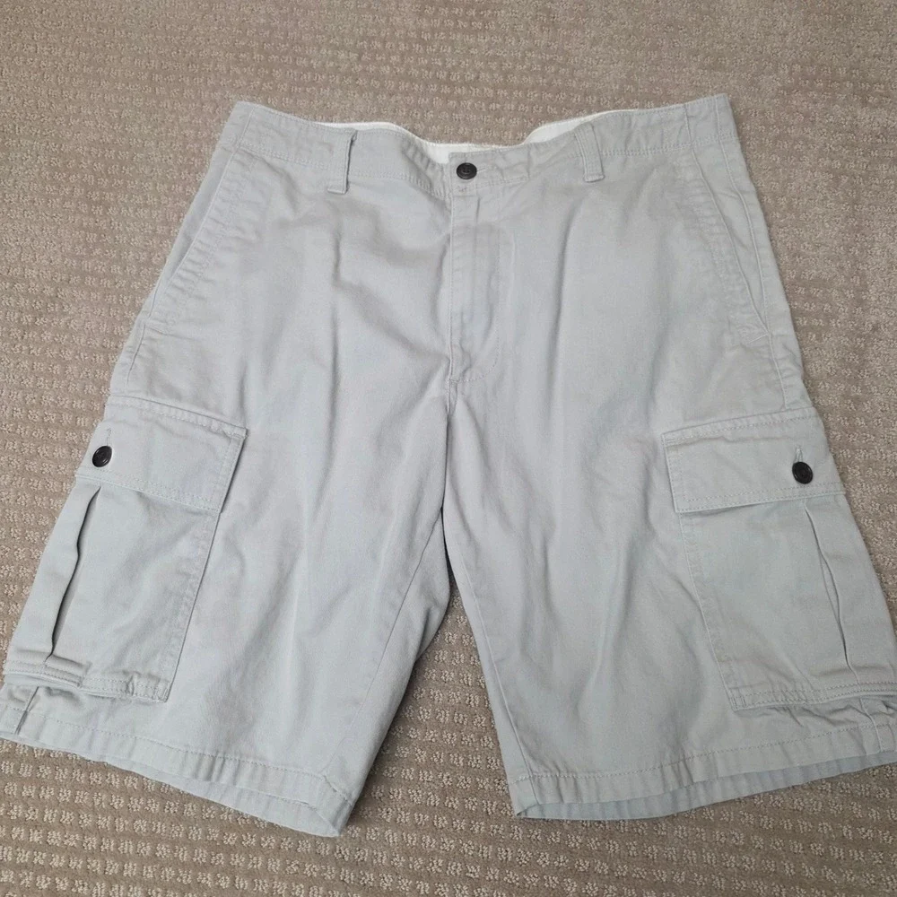 Dockers 34‎ Cargo Shorts Cotton Twill Multi-Pocket Chino Khaki Tan Stone